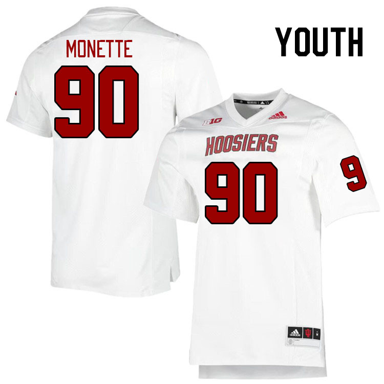 Youth #90 J'mari Monette Indiana Hoosiers College Football Jerseys Stitched-Retro